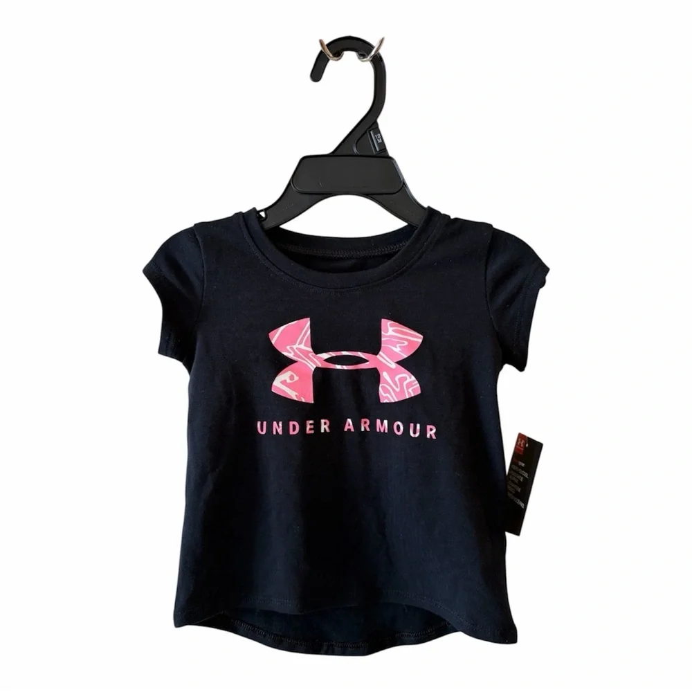 Toddler Under Armour Navy and Pink Graphic Tee